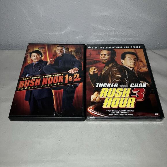 Dvd Used Rush Hour / Rush Hour 2 Franchise Art + Sealed New Rush Hour 3 Two Disc - Picture 1 of 5